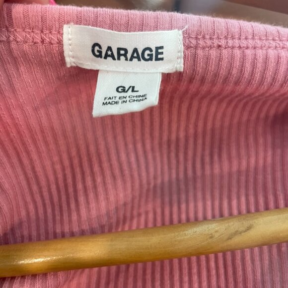 Garage Women's Pink Ruched Crop Top-Sz L - Picture 3 of 3